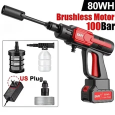 EAFC 무선 자동차 세탁기 100Bar 브러시리스 무선 자동차 정원 청소 스프레이 건 Makita 21V 배터리 용 홈, 01 빠른  Mainland, 01 80Wh US, 01 배터리 구동