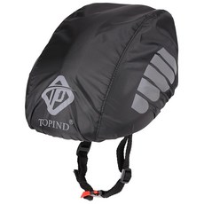 TOPIND 자전거 헬멧 커버 고감도 방수 사이클링 레인 커버 반사 스트립 방진 통기성 산악 도로 스노우 라이드 기어 포함, Black, Medium, 1개