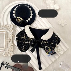 햄과니 속성 솜인형 솜인형옷 17cm 팝마트 라부부 인형옷, 프랑스 케이프(모자 + 케이프), 1개