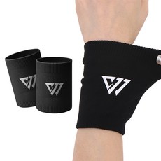 WRELS 가압 니트 스포츠 손목보호대 초경량 흡한 통기성 남녀공용 야외 운동용, 2개, 블랙