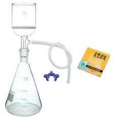 1000ml흡입 여과 장치 200ml 부흐너 깔때기 1리터 삼각 플라스크 70mm 여과지, 1000ml흡입 여과 장치 200ml 부흐너 깔때기 1