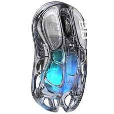 GravaStar Mercury M2 무선 게이밍 마우스 26 000 DPI PAW3395DM 센서 - 79g 경량 할로우 아웃 디자인 - 프로그래밍 가능한 버튼 5개 -, Transparent Black