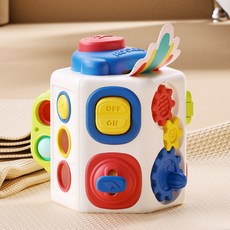 曼龍寶寶 寶寶玩具 嬰兒玩具 忙碌球 六面體 早教益智玩具 1-3歲多面體趣味玩具, 曼龍忙碌多面體, 1個