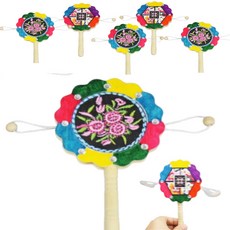 전통 문양 자수무늬 미니 소고 흔들북 꾸미기 5인 10인, 미니 소고 꾸미기, 10인용