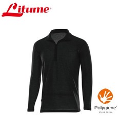 Litume 意都美 男 刷絨彈性拉鍊保暖衣