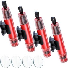 VisionSync Safe Hammer 자동차 창문 차단기 2 in 1 차단기 및 안전 벨트 커터 다기능 자동 유리 해머 안전벨트 커터 비상 탈출 도구(4팩 레드), Red, 1개