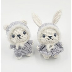 코바늘 DIY인형 패키지(풀영상 패키지)초보자도 만들수 있는 키링, 1개, 그레이, 곰돌이
