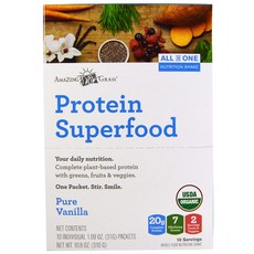 Amazing Grass 超級食物乳清蛋白粉 香草, 1個, 10片