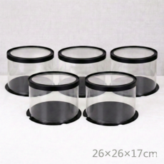 원형 케이크 포장 박스 & 리본끈, 9개, 리본끈 블랙 2cm*22m