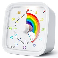 공부타이머 타이머 공부타이머스톱워치 공부타이머스톱워치무소음 타이머 주방타이머, a, 화이트 레인보우, 1개