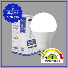 비츠온 LED 전구 벌브 1등급 10W A60 KS 24AE1, 15개, 주광색