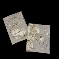 臺灣*出貨 ins風雲貝珍珠誓言卡成品結婚訂婚卡片賀卡新婚禮物送新娘朋友, 1個, 同心和好【成品】