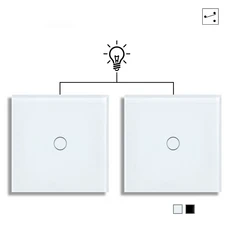 2way 1gang 터치 스위치 벽 조명 중립 와이어 없음 240V 계단 침대 옆 용 Wifi, 02 1gang 2way white, 01 CHINA
