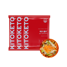 [키토케토] 제로쫄면 호라산밀 곤약 무설탕 저탄고지 다이어트쫄면 3Pack(3인분), 203g, 3개