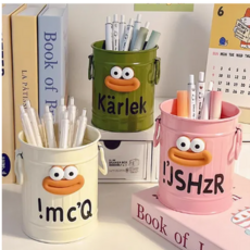 토브몰 캐릭터 다용도 연필꽂이 연필통 액세서리 소품 1+1, 1세트, 그린+화이트