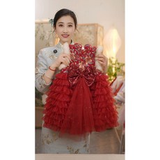 女童冬季加絨國風旗袍裙