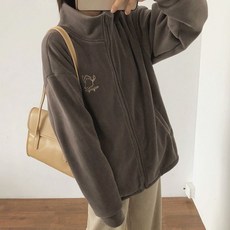 메이킹유 자수 하이넥 플리스 집업 WB16257리도브후리스