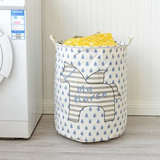 북유럽 원형 패브릭 바구니 60L, 스트라이프, 1개