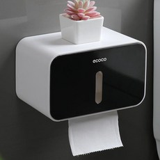 ecoco 화장실 휴지케이스, 블랙, 1개