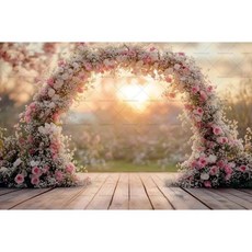 화이트 핑크 배경 커튼 꽃 장식 천 웨딩 생일 사진 소품, 5. X02758