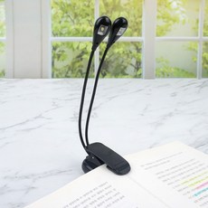 클립형 집게 LED 투헤드 독서등 AAA 건전지 USB 겸용 사용rep26AFl, 본상품