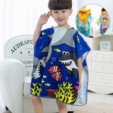 아동 키즈 비치타올 수영장 목욕수건 후드 비치가운 극세사