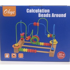 Ohye 計算繞珠 兒童益智木製玩具, 1個, 彩盒微凹（已折扣、商品完整、自用可選）