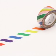 莫莫日貨 日本進口 mt for kids 和紙膠帶 - 斜紋 彩虹, 1個