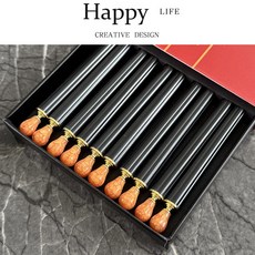 일식젓가락 중식 젖가락 컬러 만사형통 업소용 업소용젓가락 중국집, 1개, 동일 구성, 25cm(꽃병) 오렌지 꿀 왁스 10쌍