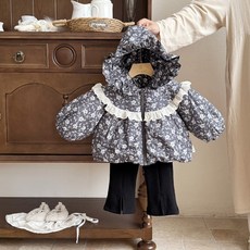 嬰兒棉服女寶寶加厚外套新款一歲冬裝棉衣外出服時尚套裝