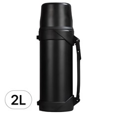 2L 보온 보냉병 스텐 뚜껑 컵 차 거름망 물병 2 리터 보틀 스탠 물통, R99842B(블랙, 1개