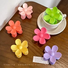 여성용 컬러풀 대형 꽃 클로 클립 패션 헤어 소녀 머리핀 바렛 액세서리 8 개, 08 6Pcs