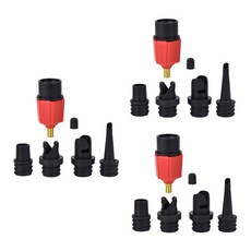 shangren 3 세트 전기 펌프 어댑터 풍선 공기 밸브 어댑터 펌핑 커넥터, 나일론, 레드 블랙, 1개