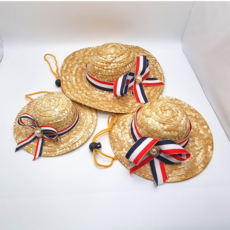 위드레오 강아지밀짚모자 애견모자 대형견 중형견 소형견 자외선차단, 1개, 레드앤그린