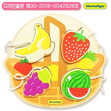 티거토이 티거원목끈퍼즐-과일, 1종, 1세트