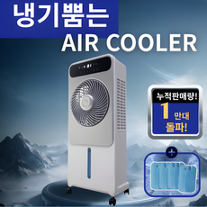 [프리미엄-홈뉴] 제대로 온도 낮춰주는 BLDC 에어쿨러 냉풍기 선풍기 가정용 업소용, 메탈릭 실버
