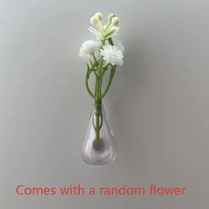 귀여운 미니 꽃병 자석 냉장고 장식용 작은 꽃 유리병 재미있는 미적 식물 화분, 8. I