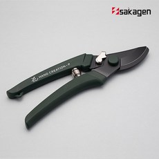 사카겐 전지가위 블랙날 P180 다크그린, 1개
