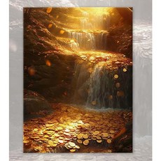 數字油畫 30x40cm 最新款 有內框 高清 高品質 手繪 生日禮物 居家裝飾品, 流水生財7(G30018374-Q)