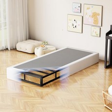 D&H FURNIMMT 7인치 트윈 사이즈 박스 스프링 패브릭 커버가 있는 헤비 듀티 메탈 침대 베이스 매트리스 파운데이션 간편한 조립 무소음, Twin