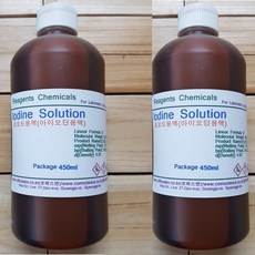 요오드용액 (아이오딘용액) 0.1N(0.05mol) 화)450ml 0.05mol Iodine solution(0.1N), 1개, 450ml