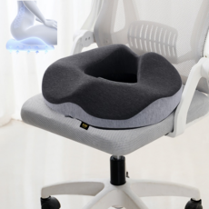 이엔아이 치질 꼬리뼈 메모리폼 기능성 방석, 블랙, 1개