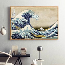 日式北歐風裝飾畫 客廳房間店面裝飾掛畫 壁畫書法字畫海報, H款精進湖,80*60[ 備註外框顏色+鏡面水晶]