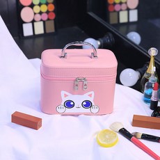 화장품 가방 휴대용 귀여운 여성용 보관 상자, 샤오 마오 스퀘어 박스-핑크 작은