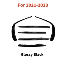 메르세데스 벤츠 E-클래스 W213 AMG 라인 4도어 프리페이스리프트 2016-2023용 자동차 앞 범퍼 스포일러 스, 04 Glossy Black 21-23