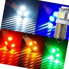 자동차튜닝 꼬마전구타입 5050 3칩 5발 LED전구 플렉시블 자동차튜브 자동차LED 12V 24V, 블루LED