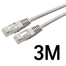 인터넷선 랜선 CAT 5E UTP 패치코드 인터넷 연결선 RJ45 연선 LAN 랜 케이블 100Mbps 이더넷 TIA EIA 568B 8P, 1개, 3m, 그레이