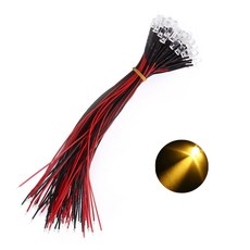 220V 저항내장형 3파이 LED 옐로우 표시등 와이어 케이블 일체형 콘센트 스위치 배전반 전원표시 DIY 전기부품, 10개