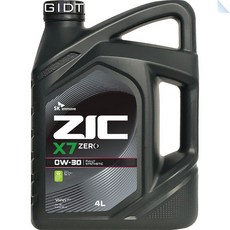 SK 지크제로 ZIC X7 ZERO 0W30 4L 합성 가솔린 LPG 엔진오일 PAO SP GDI, 1개, ZIC X7 ZERO 0W-30 4L 가솔린