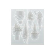 실리콘 에폭시 금형 DIY 공예 금형 금형 테이블 장식 아이스크림 모양, 1개